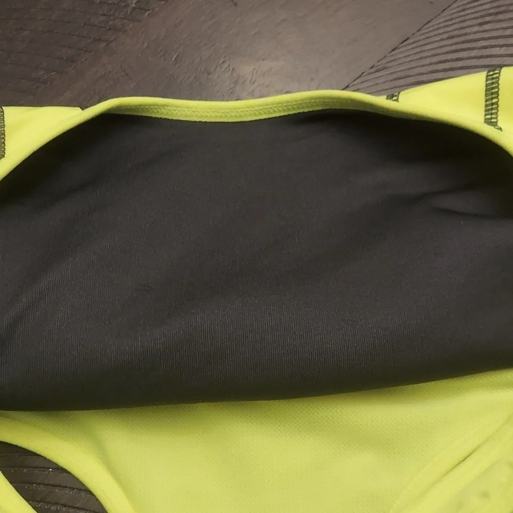 DANSKIN NOW Lime Yellow and Black Racerback Sports Bra - Picture 7 of 8